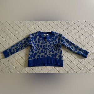 Central Park West Kid Blue Cheetah Print sweater size 10